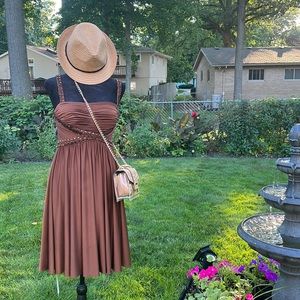 Bronze short sundress . Size 4 Cache